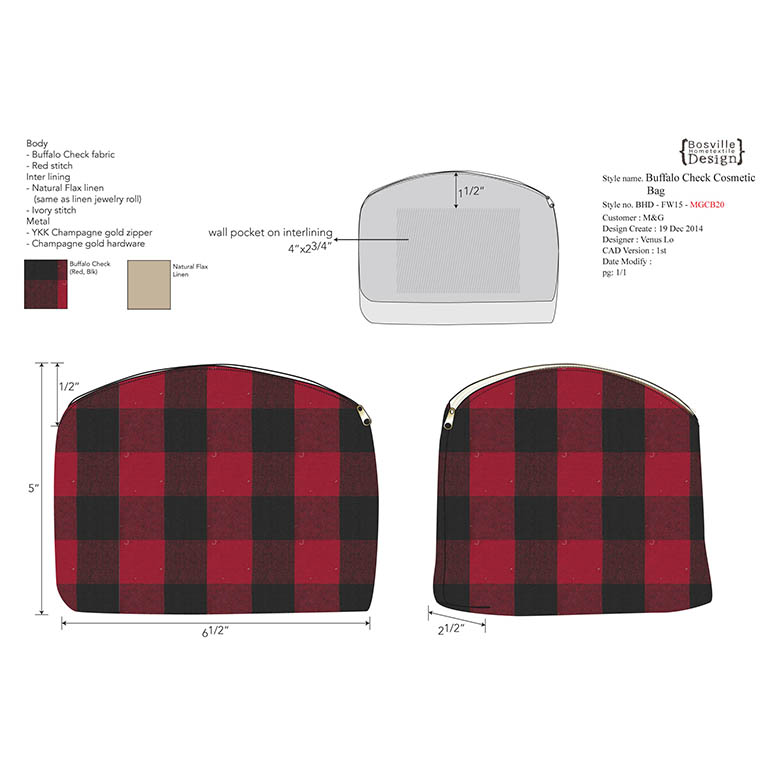 fabric source & design Herringbone and jacquard pouch