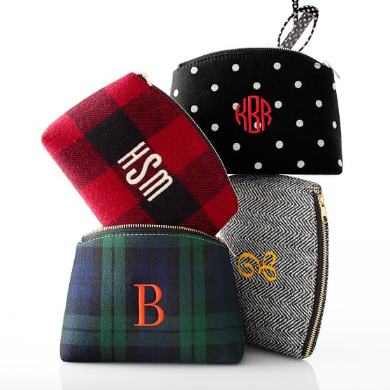 fabric source & design Herringbone and jacquard pouch